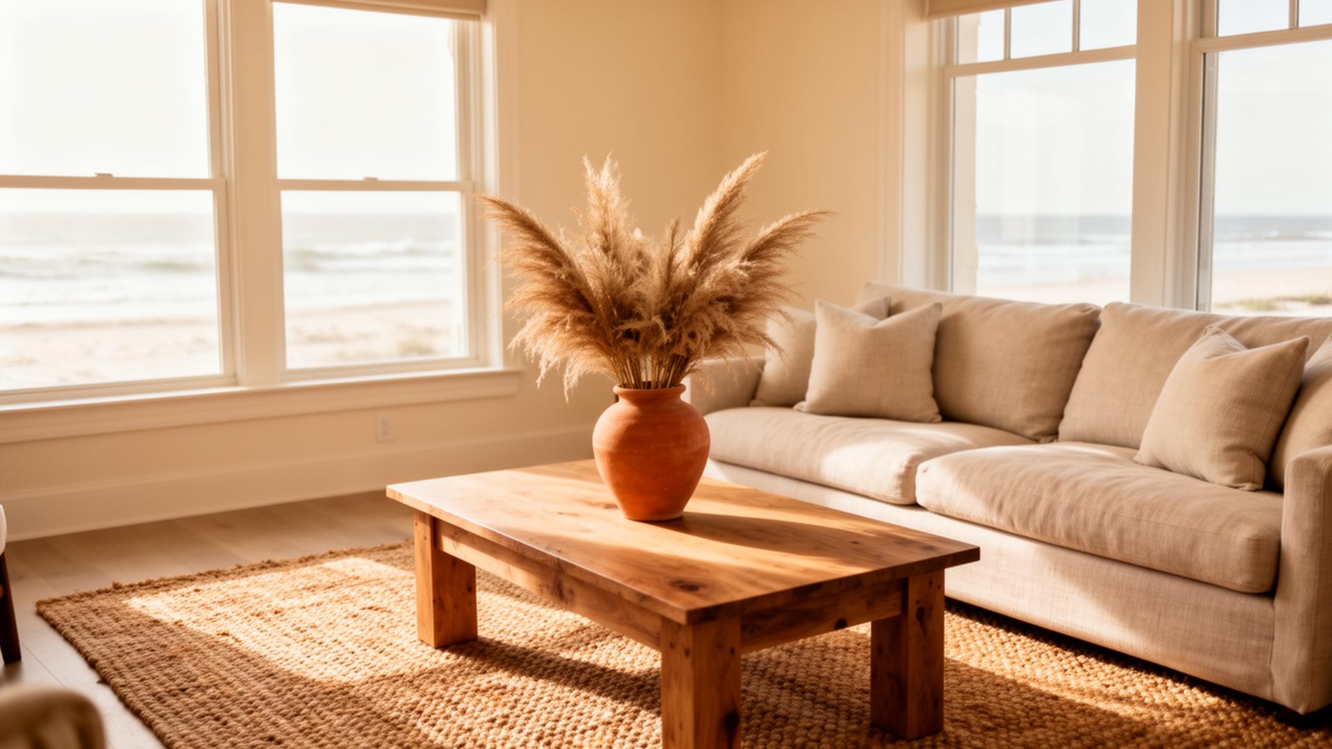 Sunlit coastal Texas living room styled by Devhassy